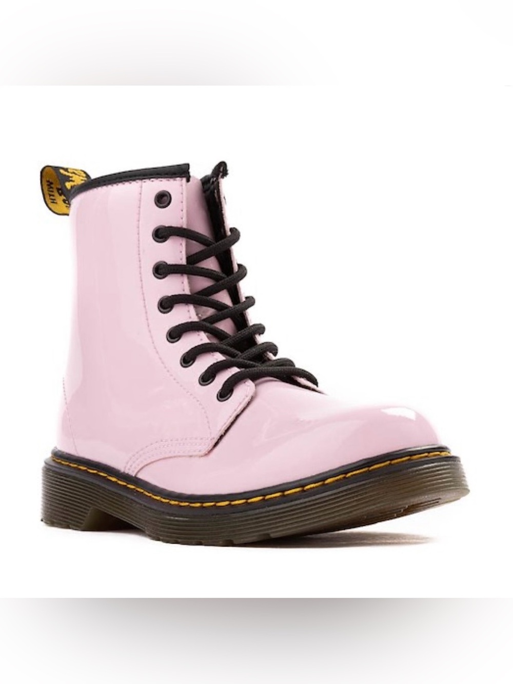 Dr. Martens Kids  1460 Patent Leather Boots Sz 2 Pale Pink Airwalk Combat Boots